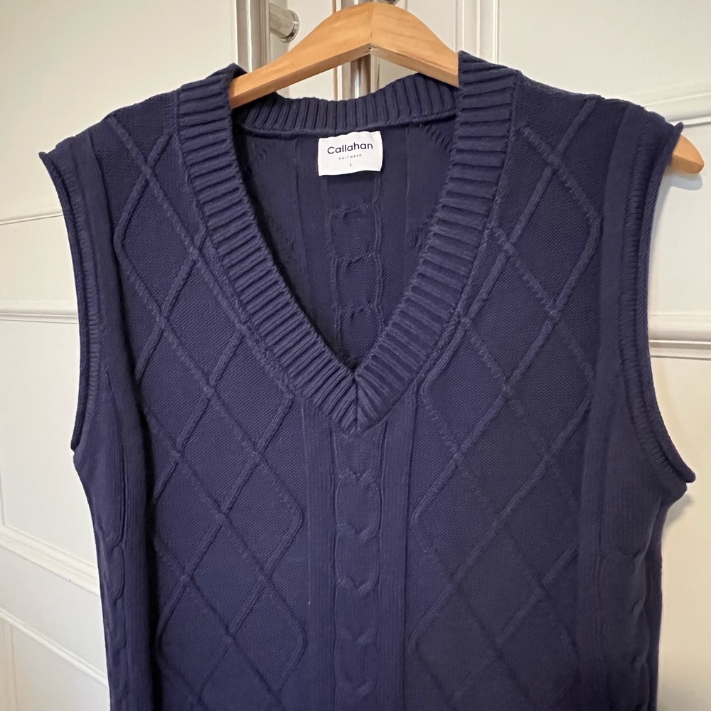 NWOT Cotton cable knit dress in dark blue by Callahan for Anthropologie.